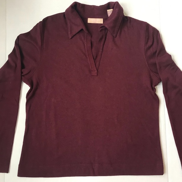 Kate Hill Petite Burgundy Top - Picture 2 of 5